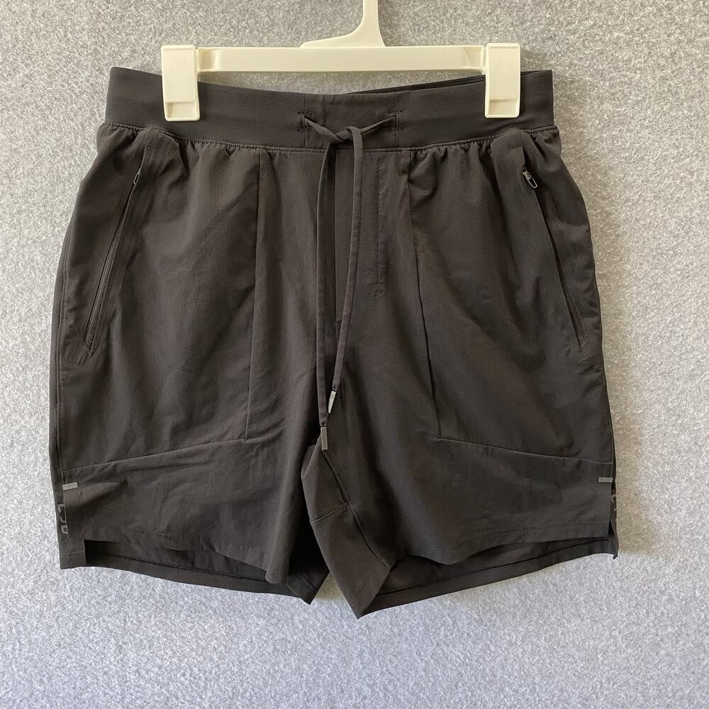 Lululemon Mens License To Train LTT Lined Short 7" Medium Black Stretch EUC M